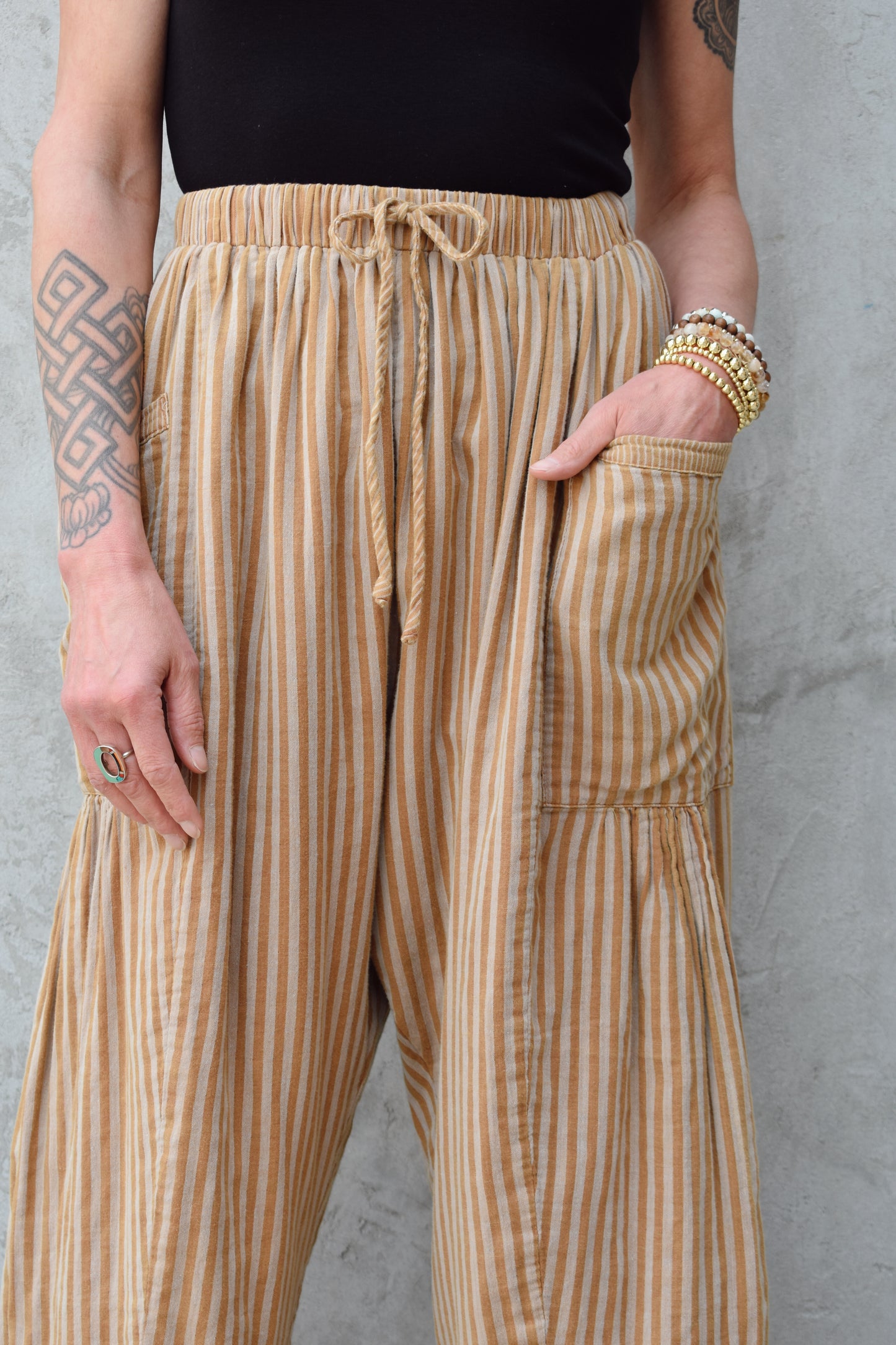 striped harem pants