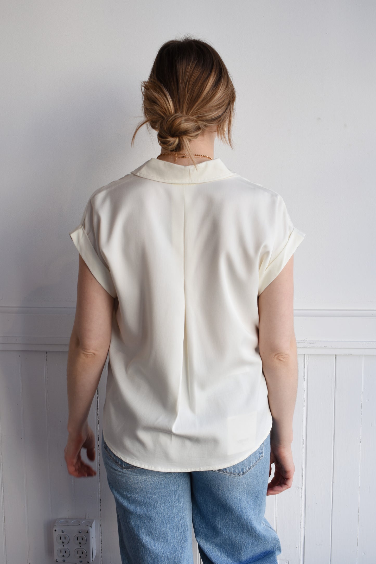 collared button-up blouse