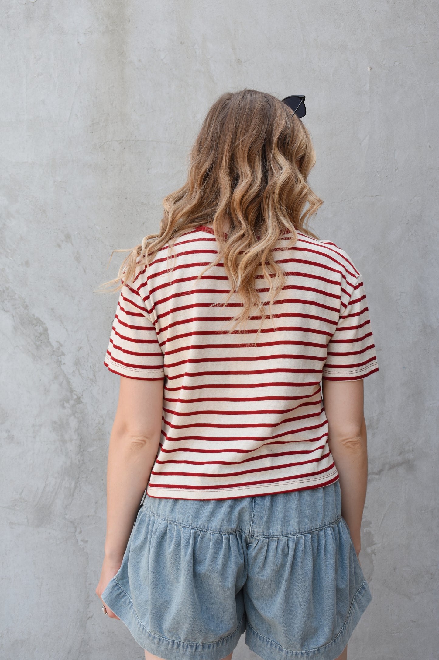 boxy ringer striped tee