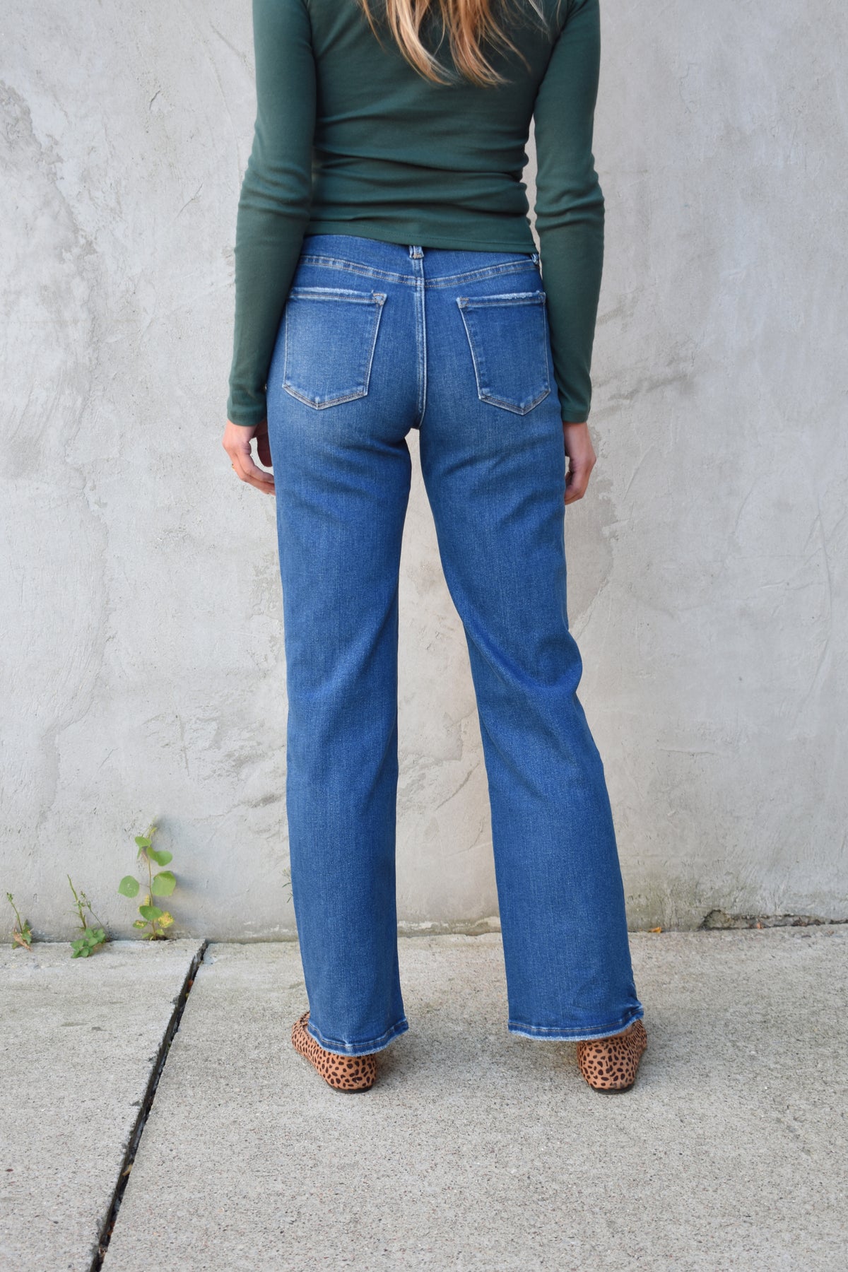 dark slim wide jeans
