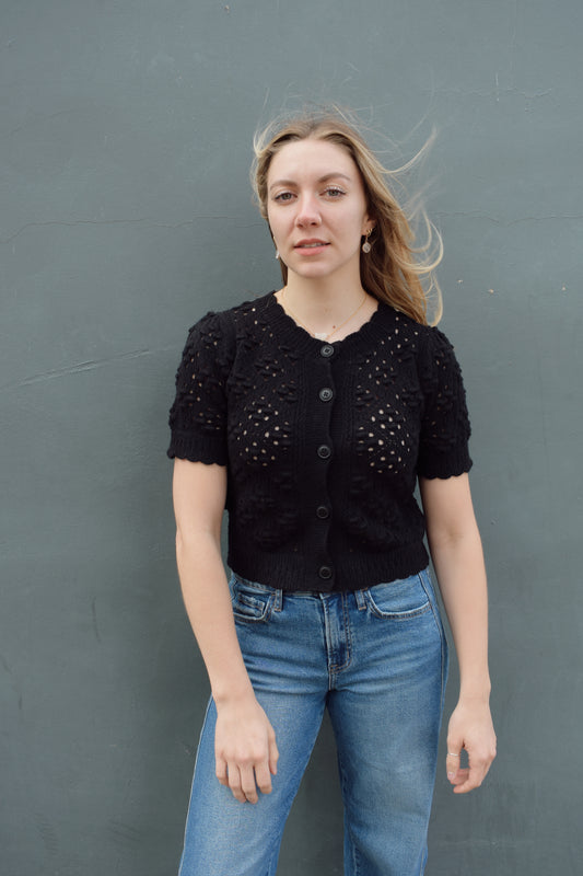 pointelle cardigan