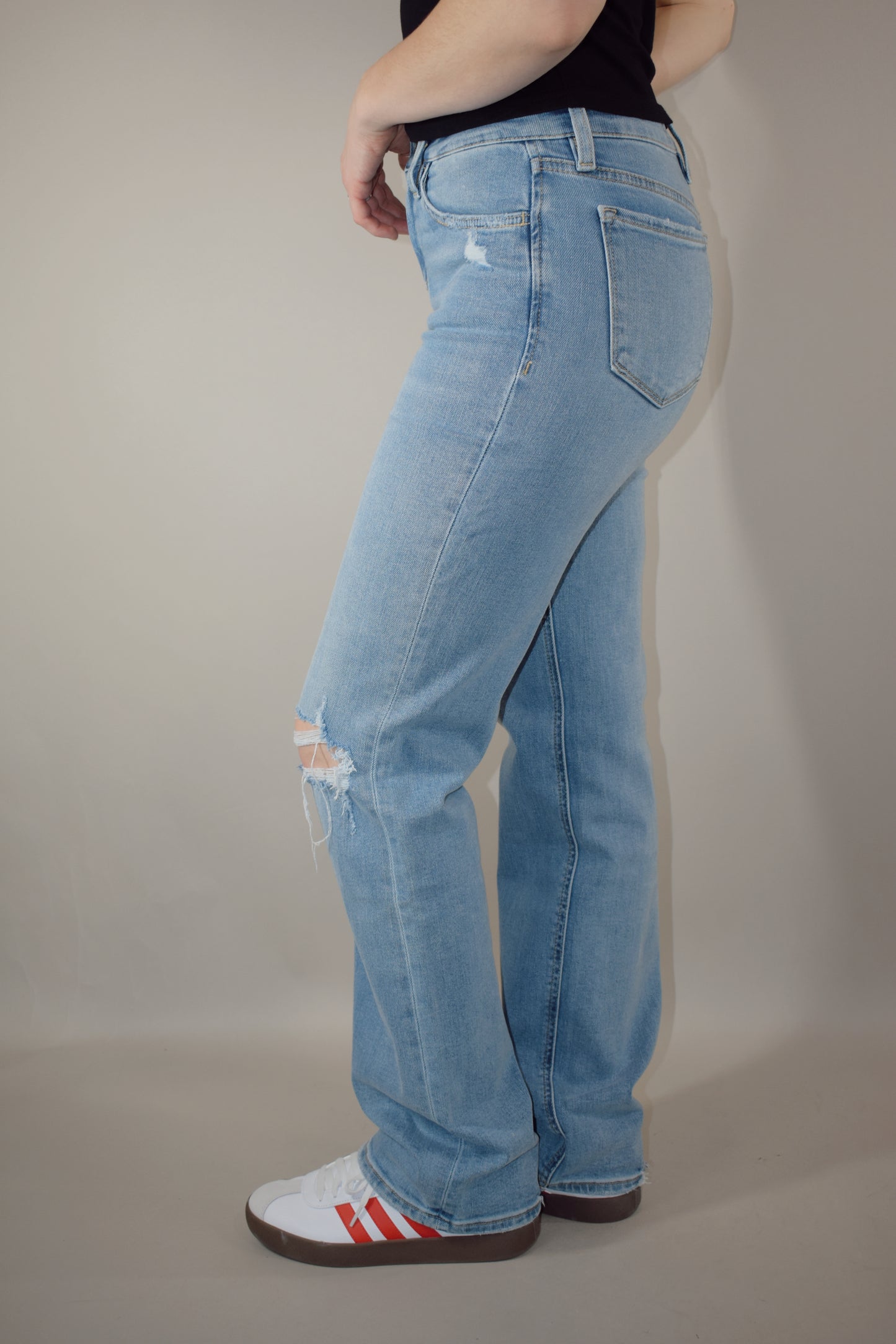 slim wide leg jeans