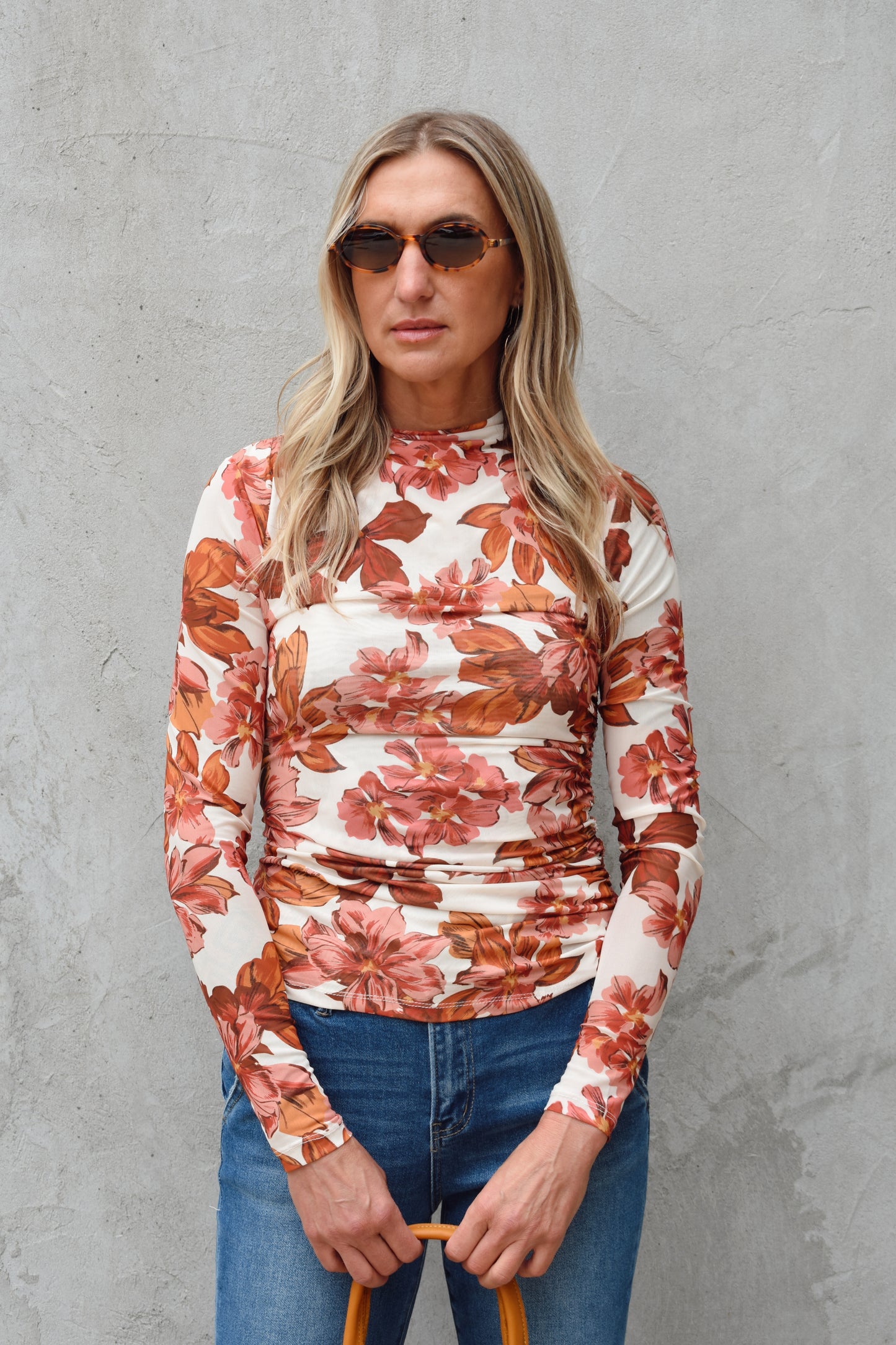 floral mesh top