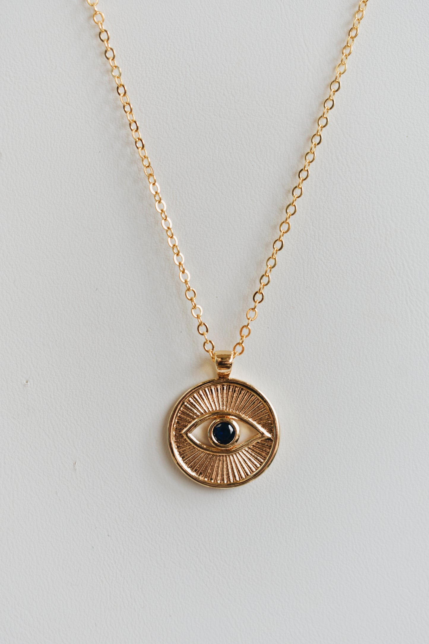 revival made goods onyx evil eye dainty chain gold plated necklace