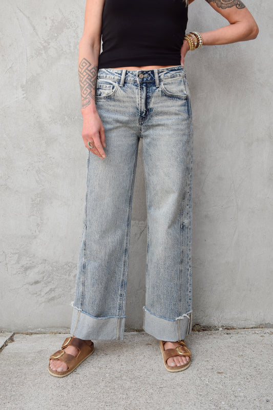 Olivia cuffed wide leg