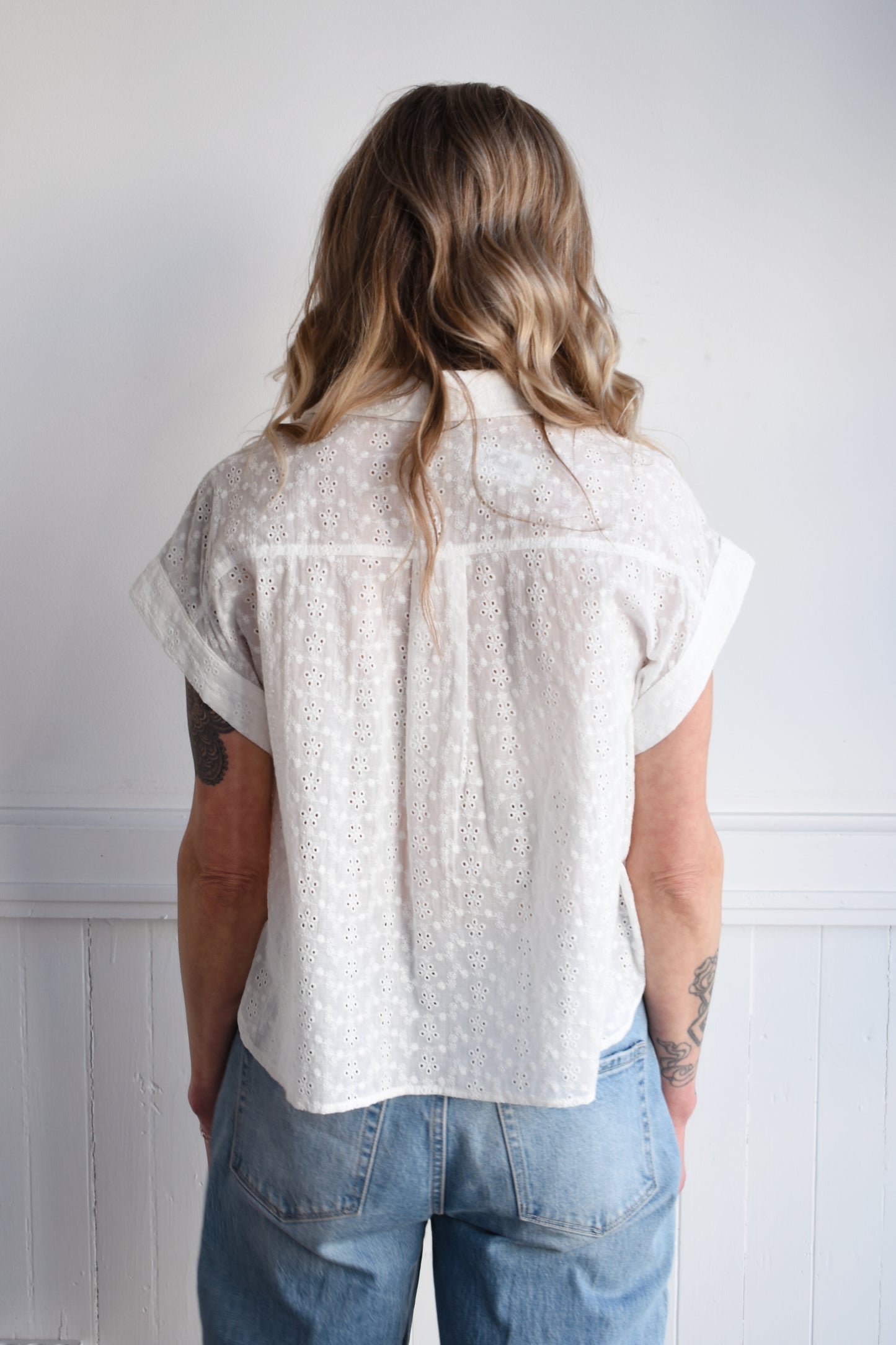 eyelet button down