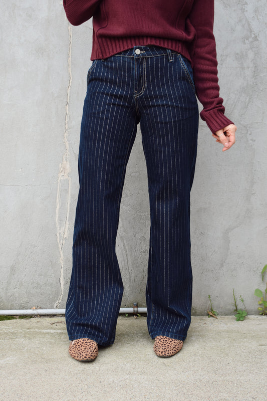 striped trouser jeans