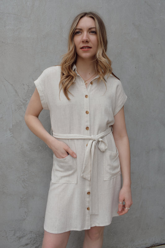 buttoned up mini dress