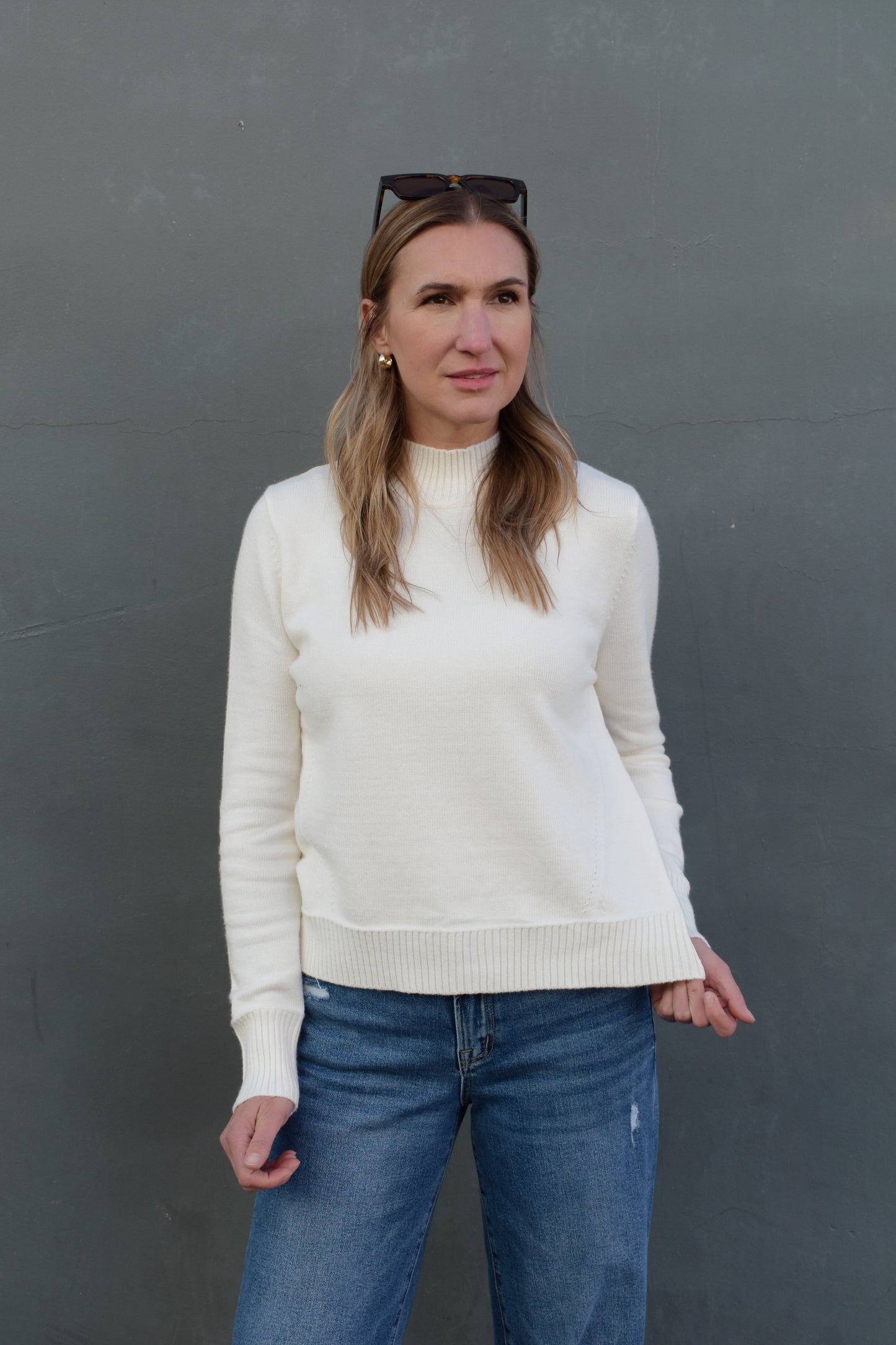 classic mockneck sweater
