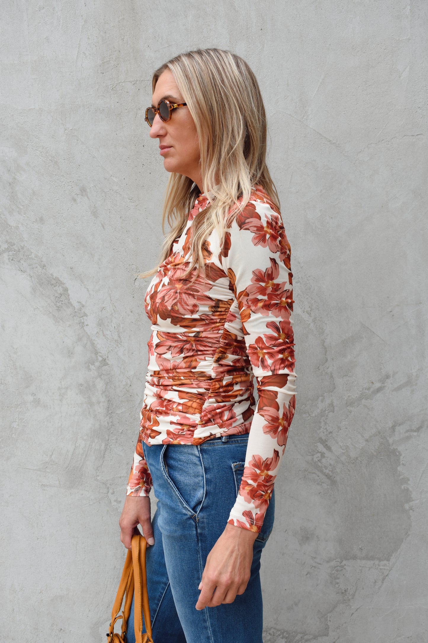 floral mesh top