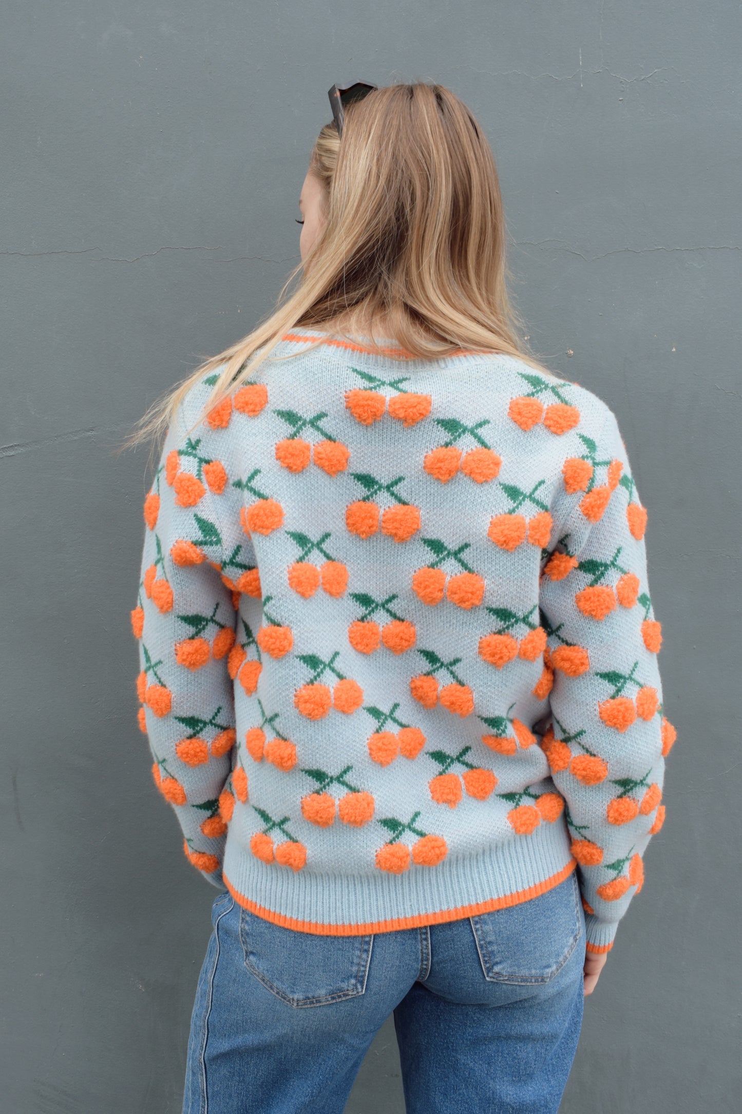 fuzzy cherry's sweater