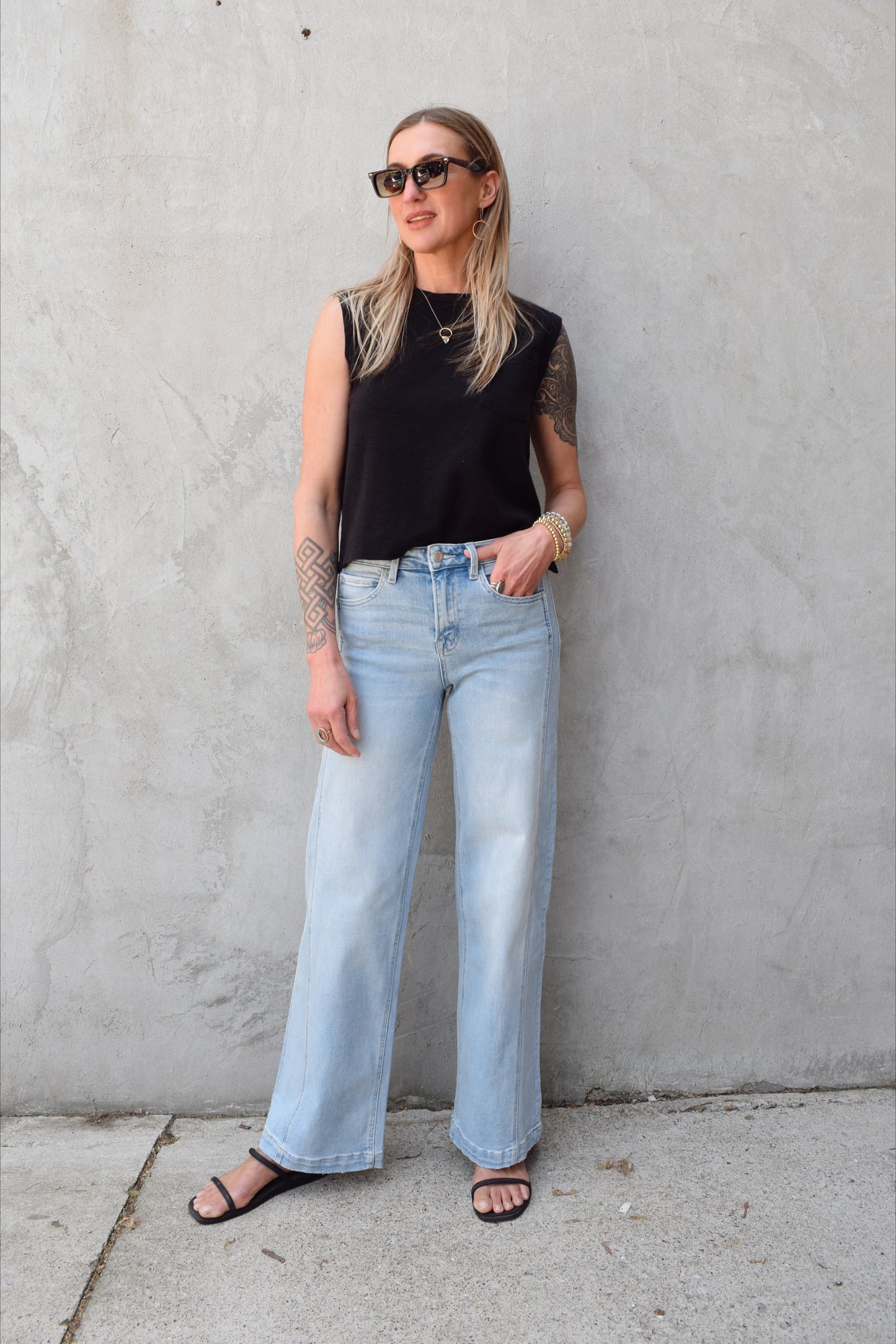 Olivia panel wide leg