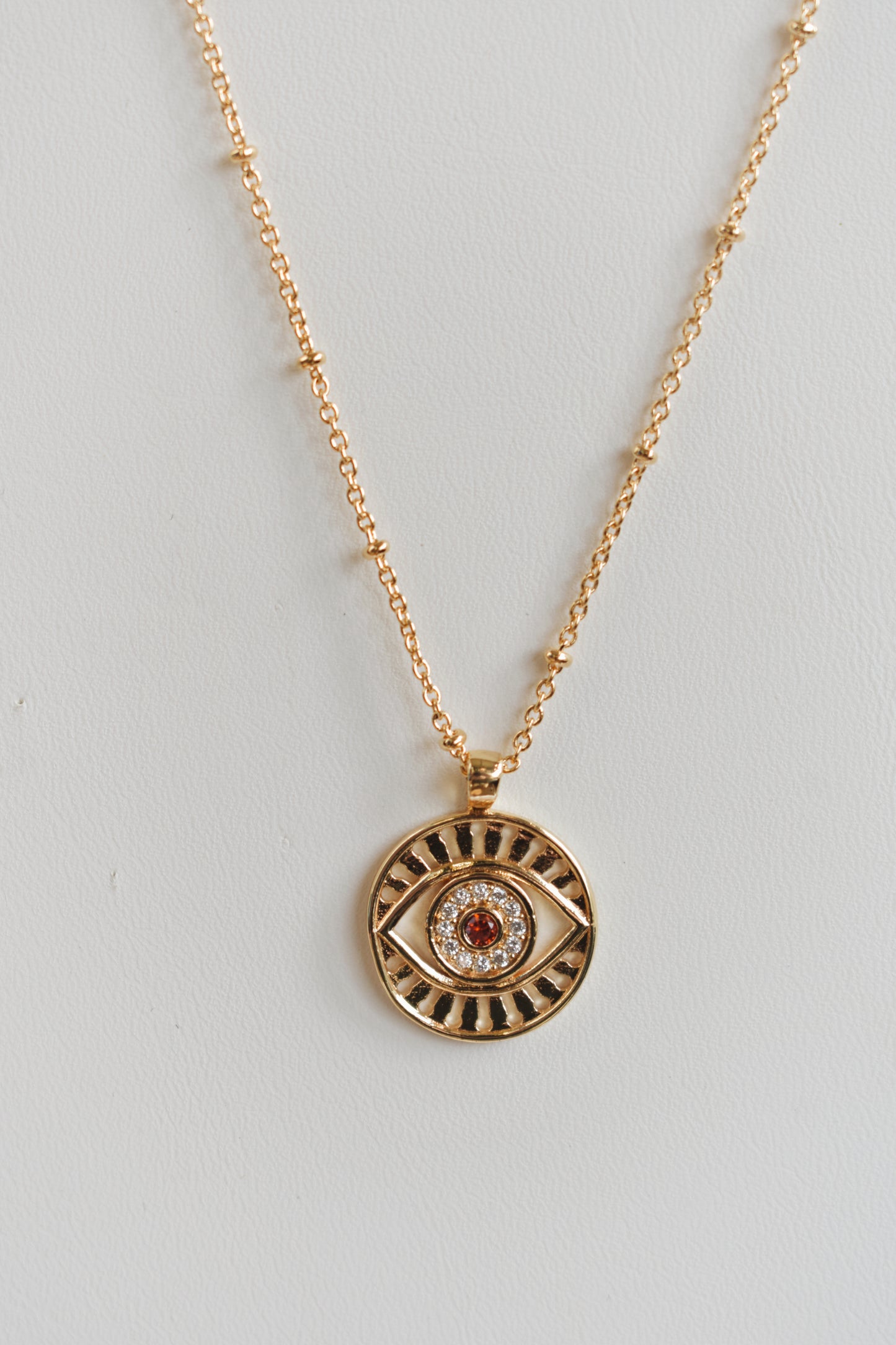 revival made goods bling glam evil eye gold plated dainty chain necklace