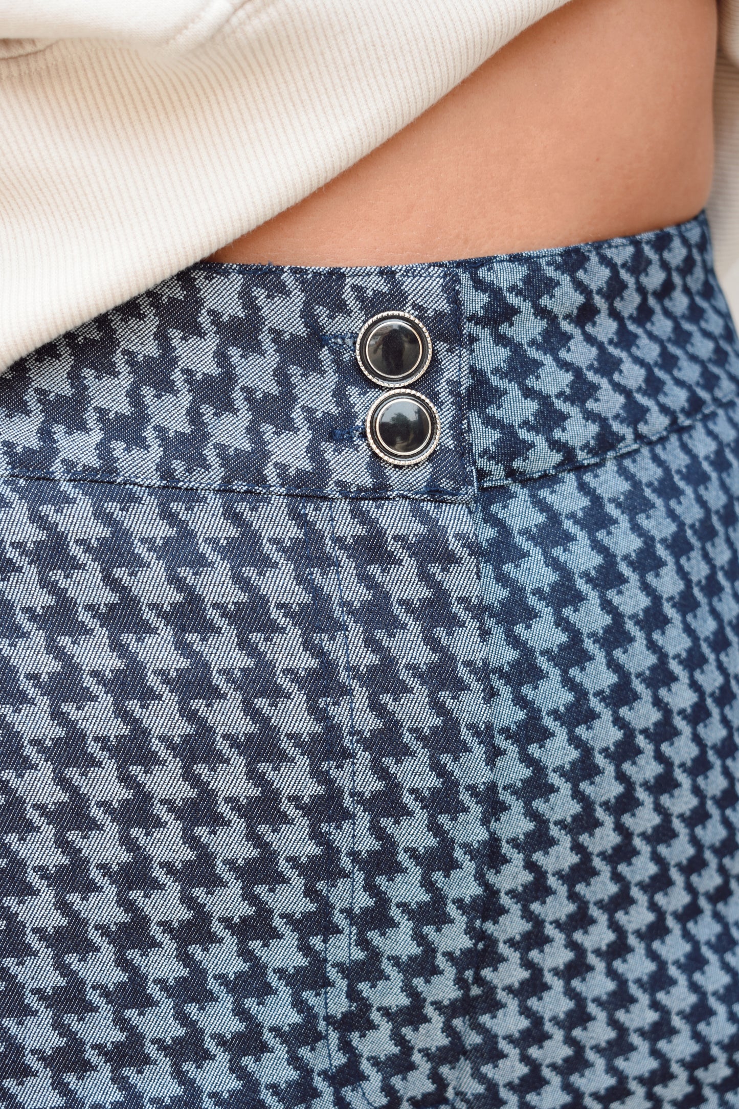 houndstooth wide leg trousers