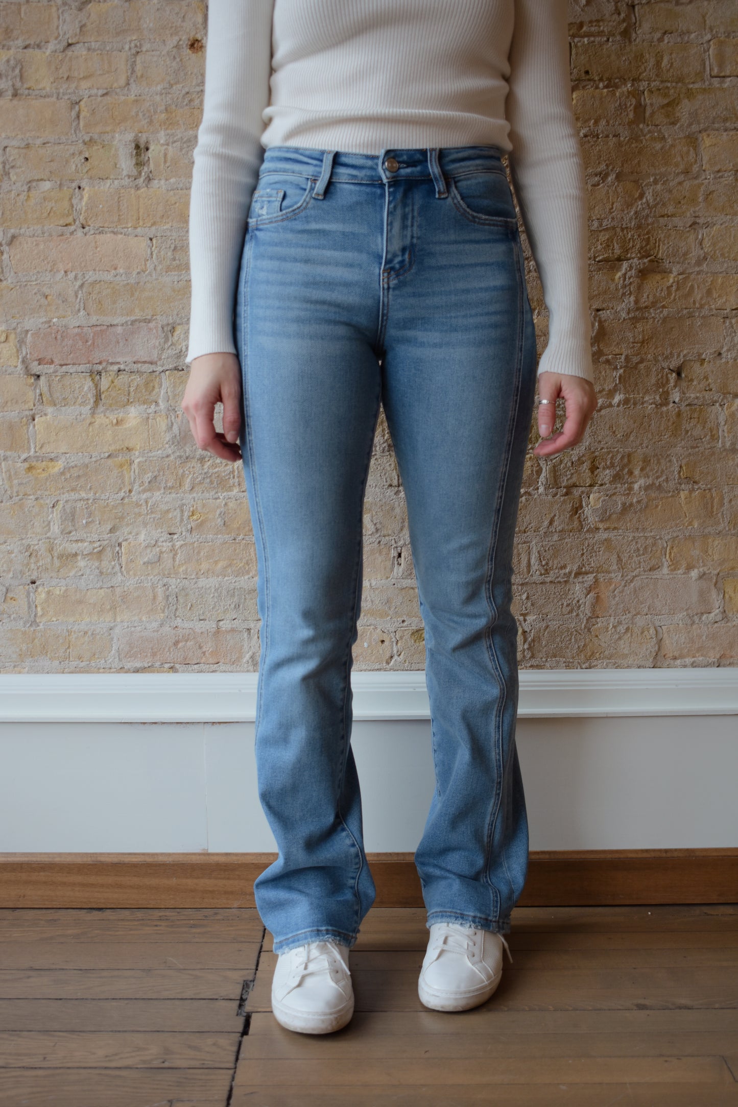 seamed bootcut jeans