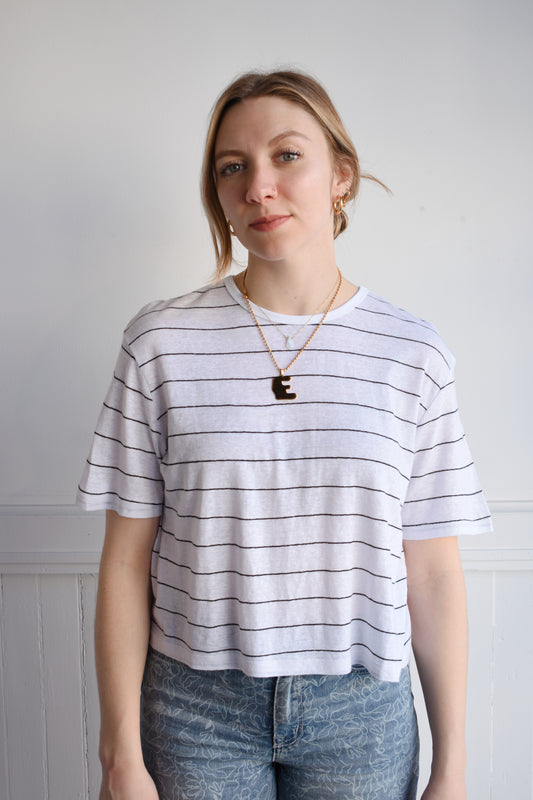 striped linen tee