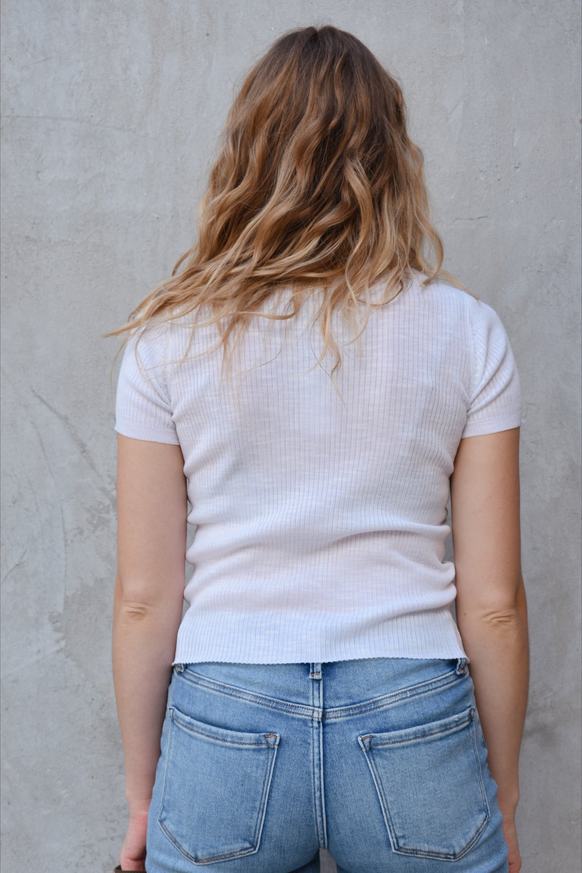 short sleeved ribbed top