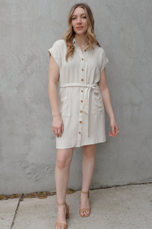 buttoned up mini dress
