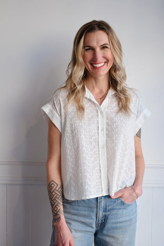 eyelet button down