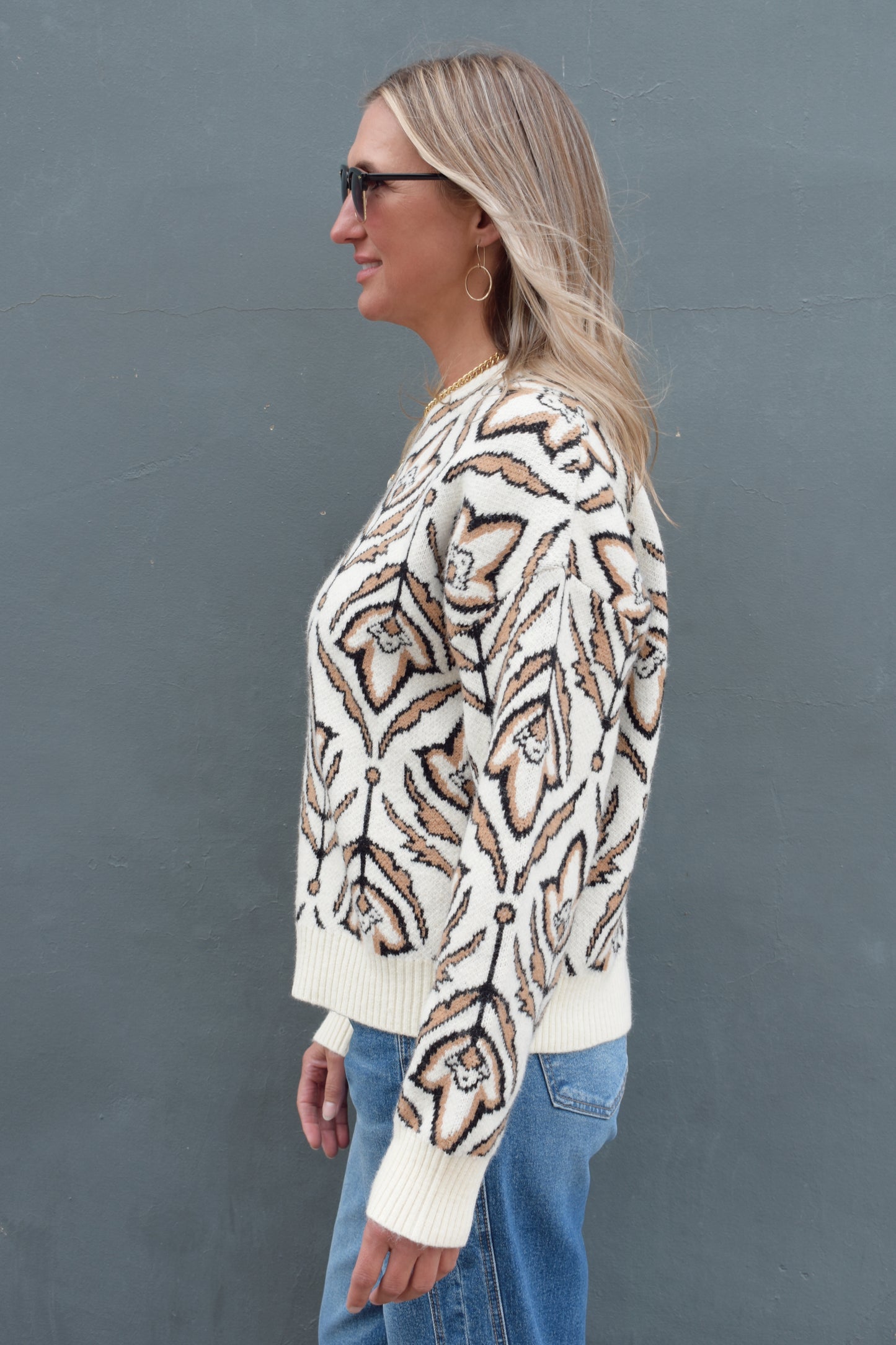 folk floral sweater
