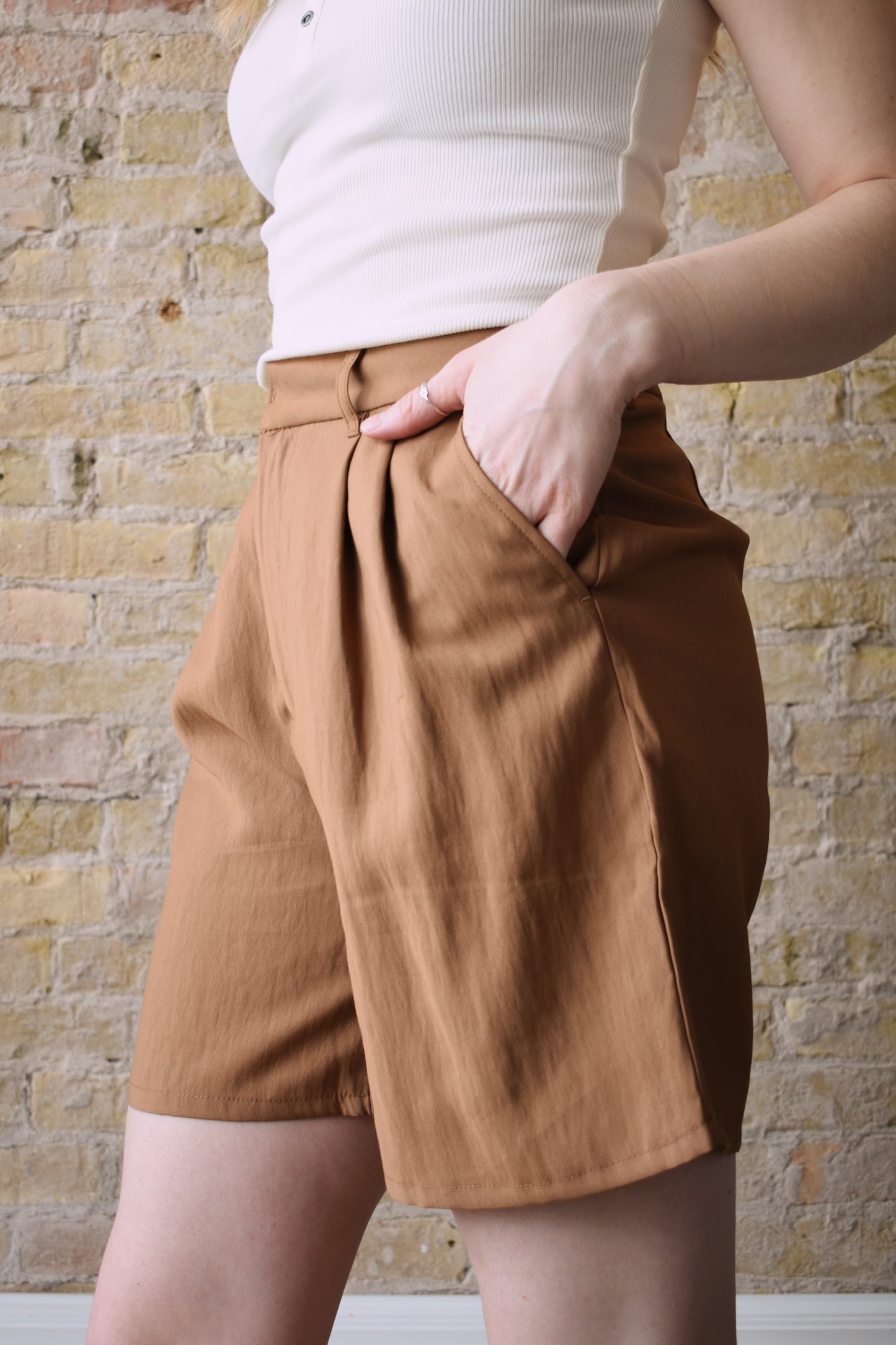 pleated shorts