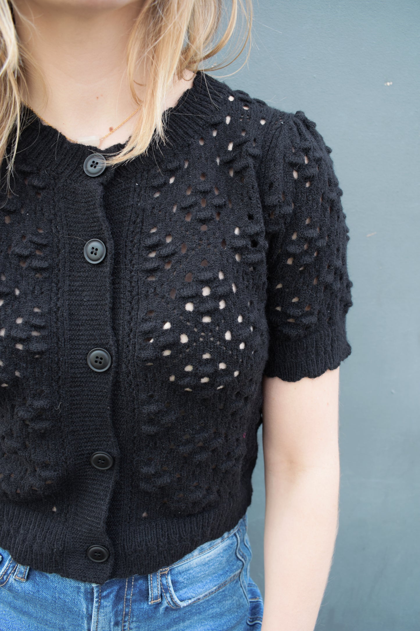 pointelle cardigan