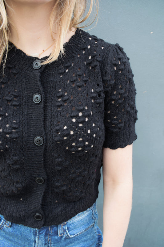 pointelle cardigan
