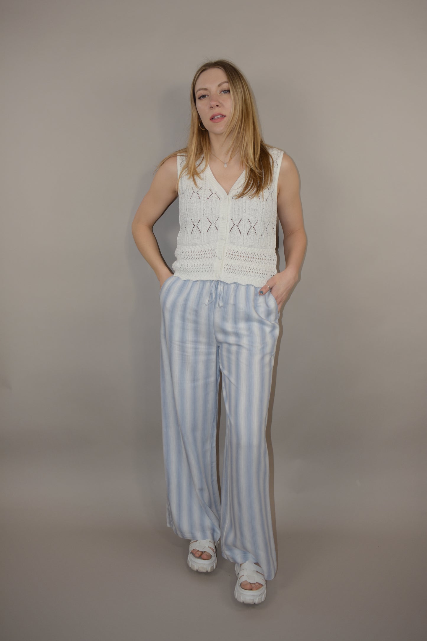 striped linen pants