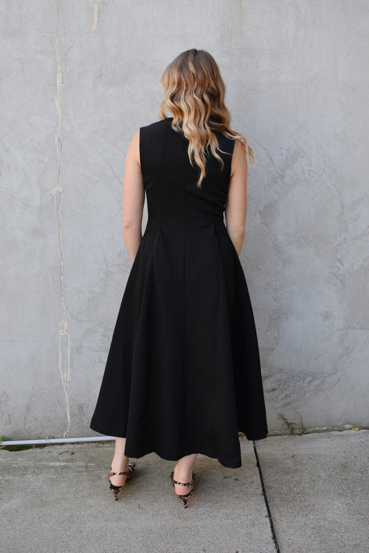 zipped up midi dress