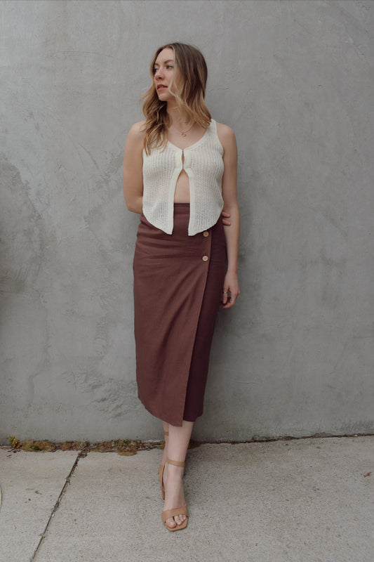 linen wrap skirt