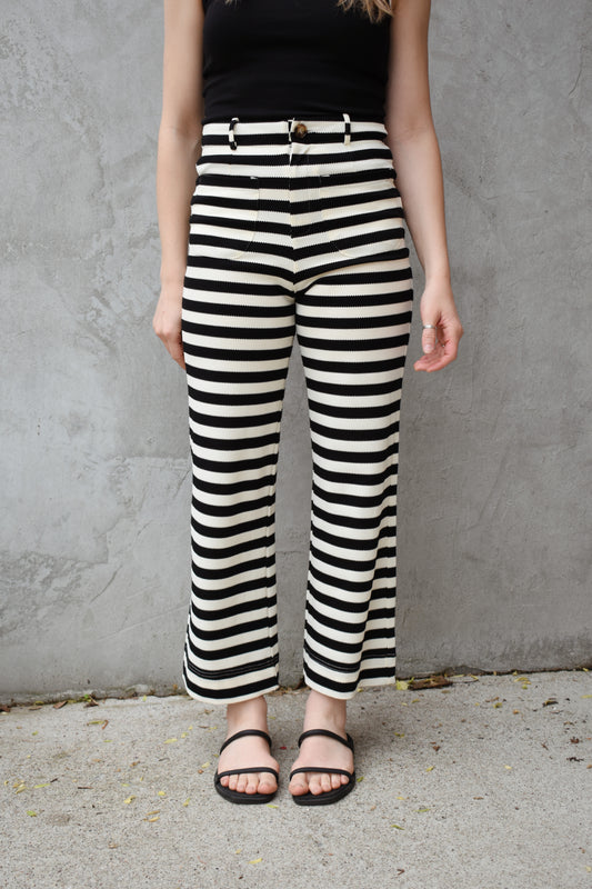 striped wide leg pants