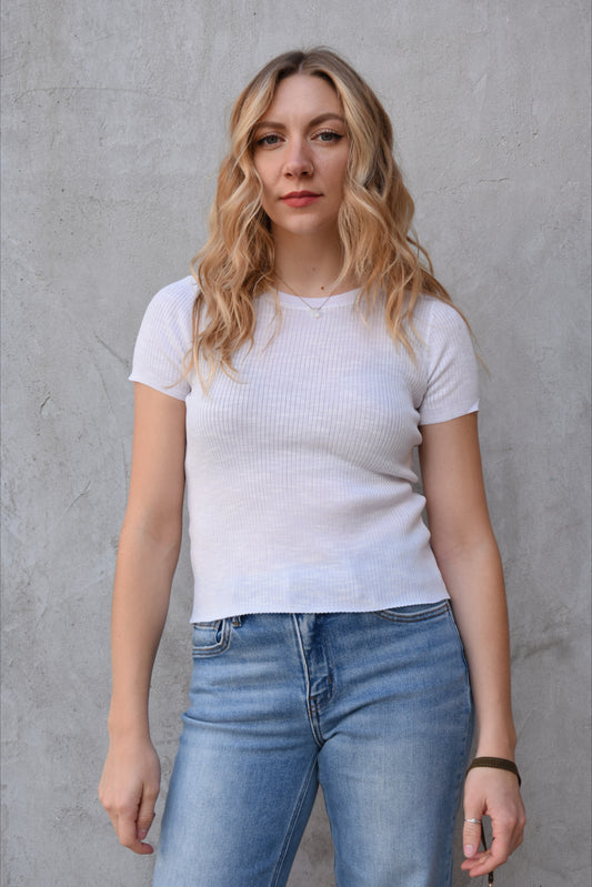 short sleeved ribbed top
