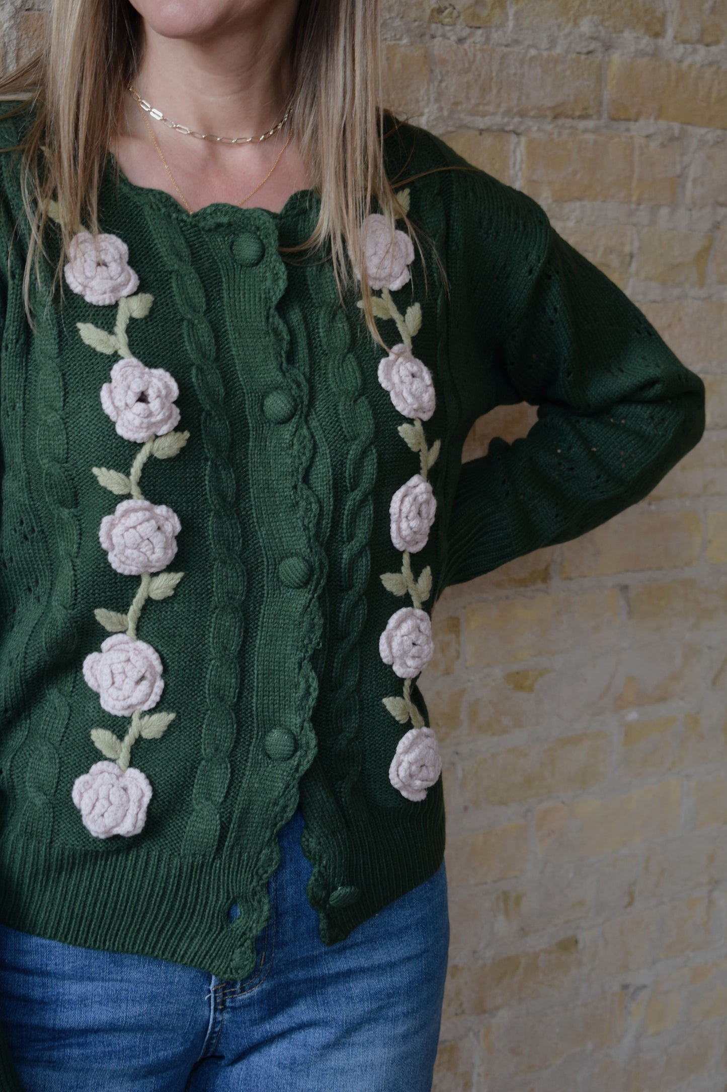 floral crochet cardigan
