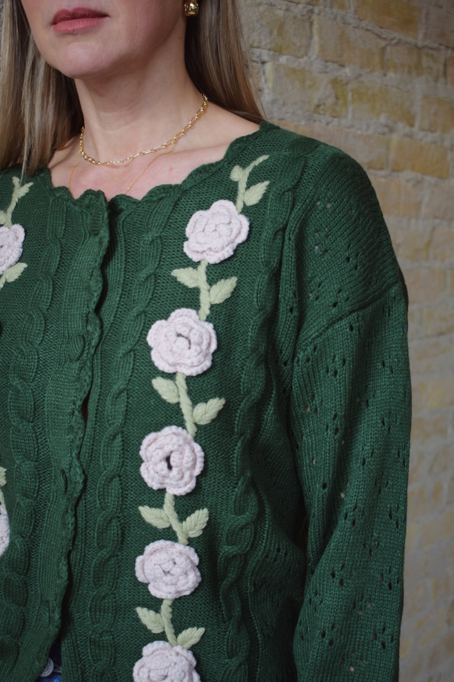 floral crochet cardigan