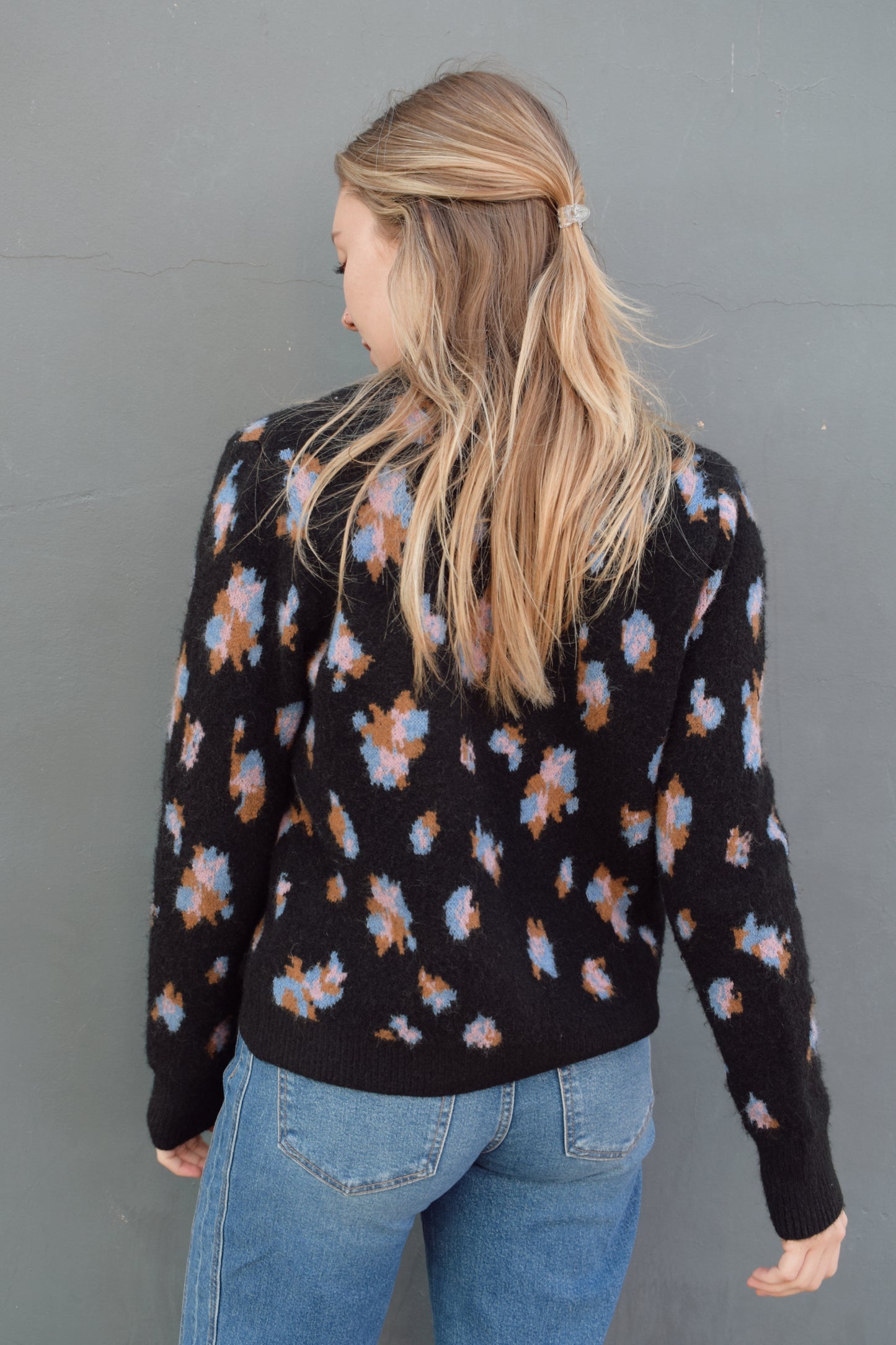 abstract floral cardigan