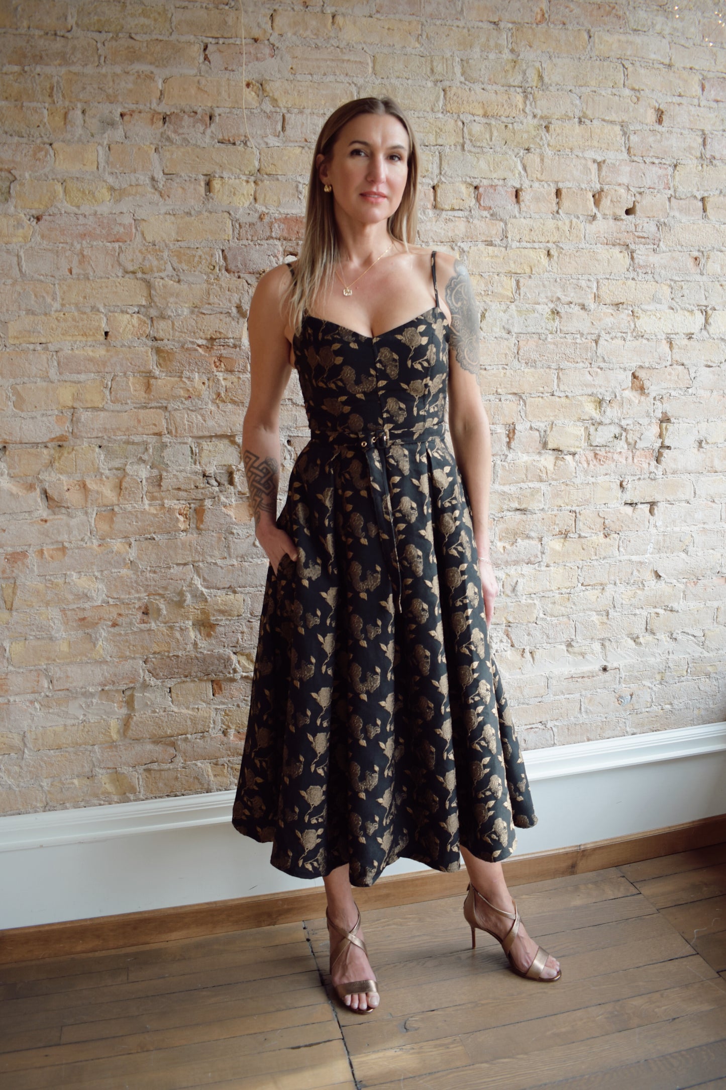 jacquard midi dress
