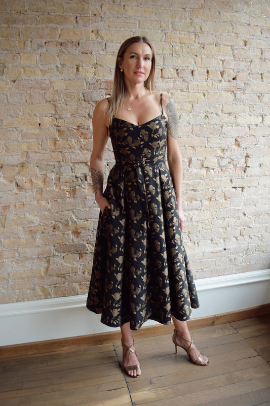 jacquard midi dress