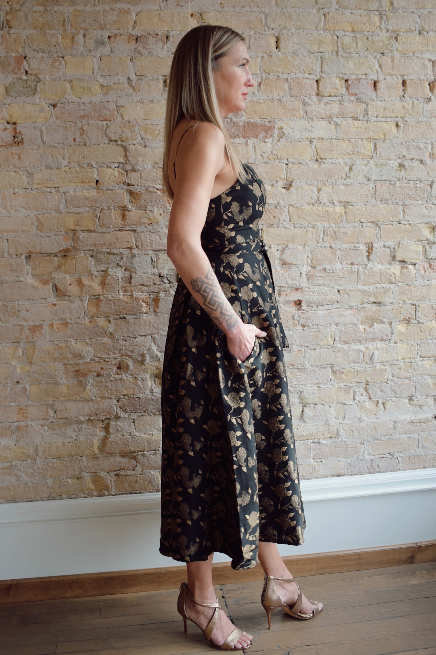 jacquard midi dress
