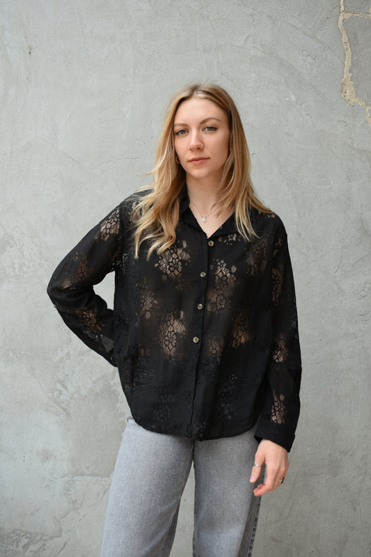 lace button-down shirt
