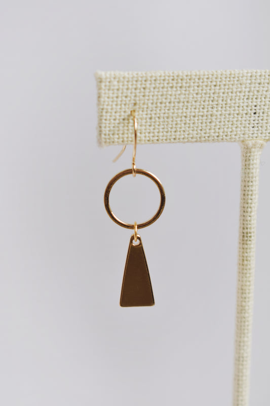 revival made goods dainty edgy lightweight gold plated statement earrings