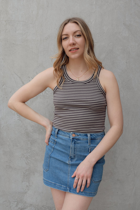 striped ribbed tank