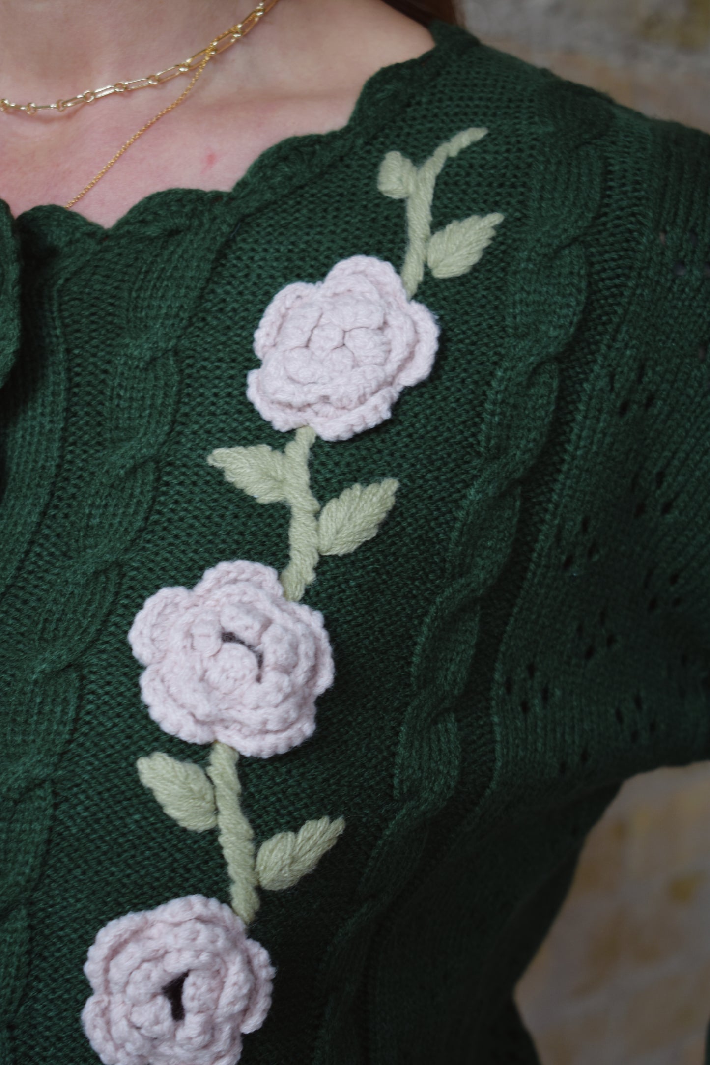 floral crochet cardigan
