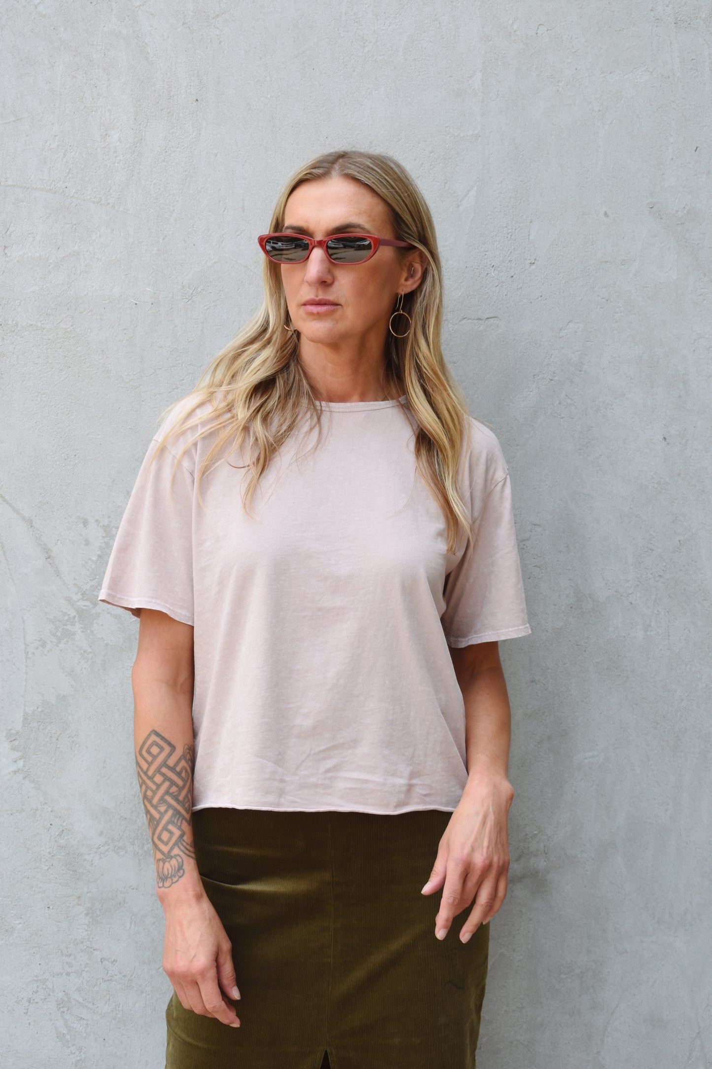 cropped mineral tee
