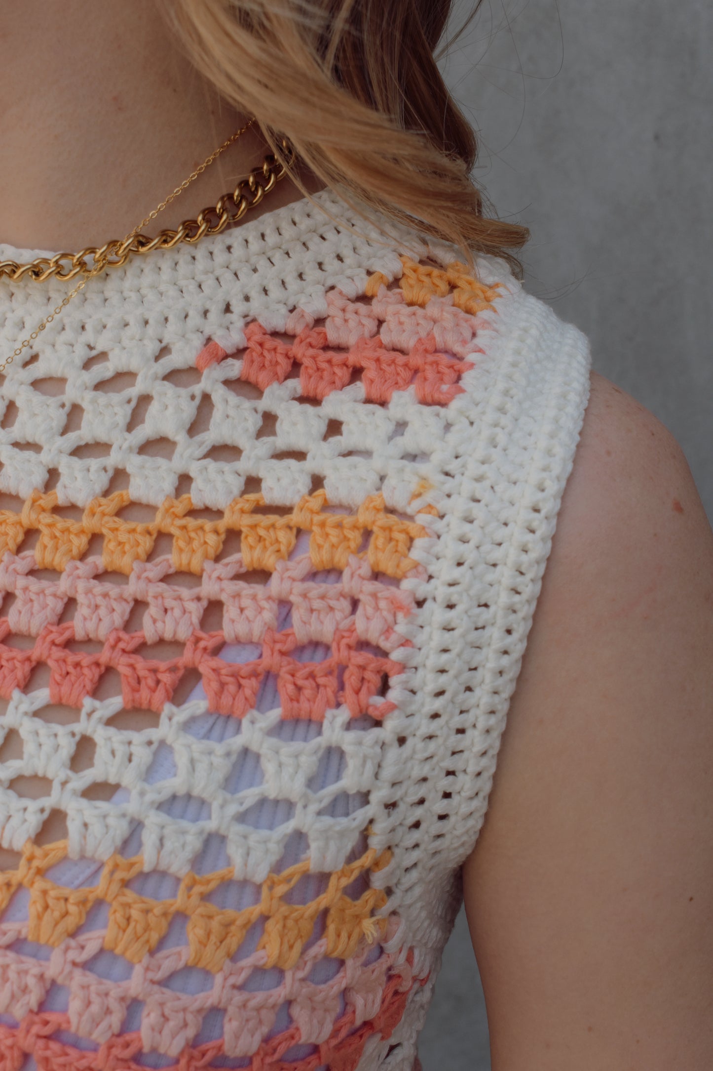 retro stripe crochet tank