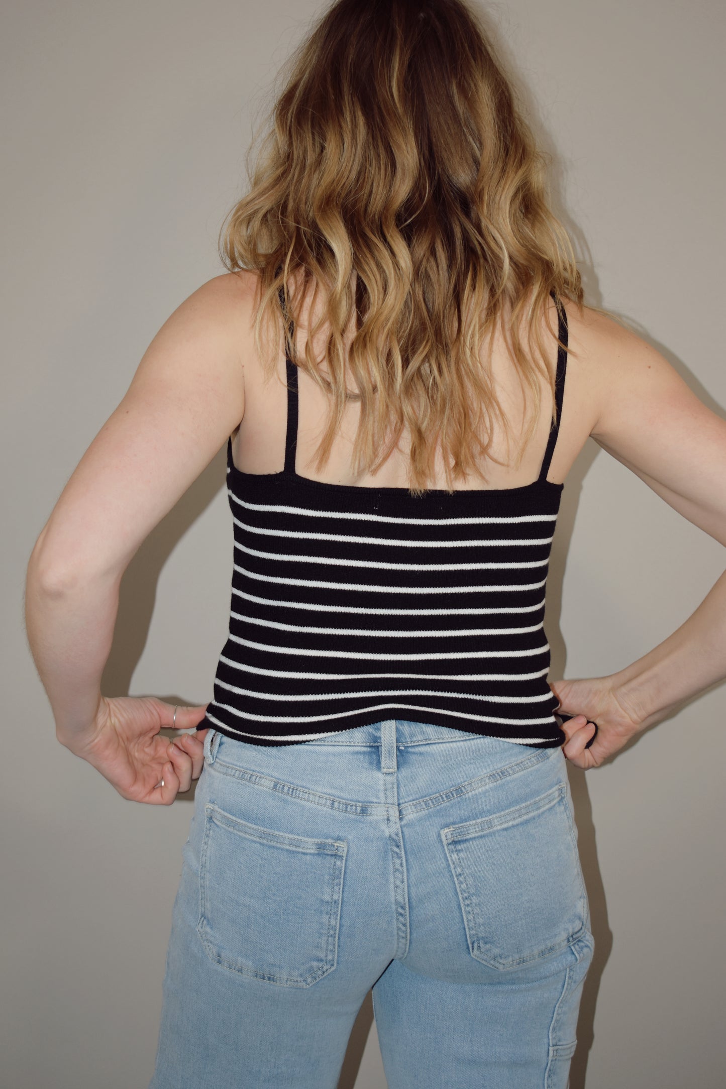 striped halter cami