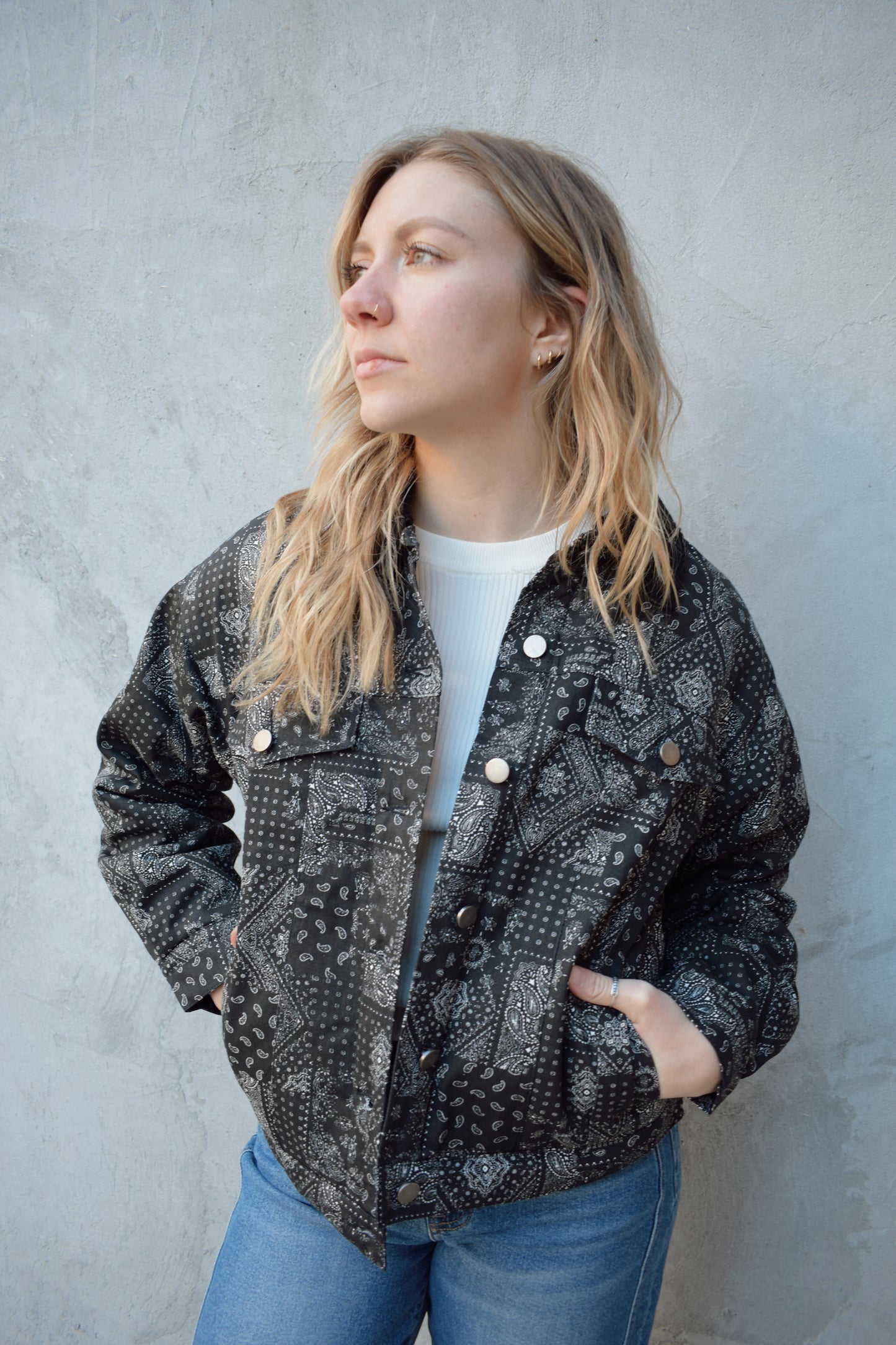 paisley bomber jacket