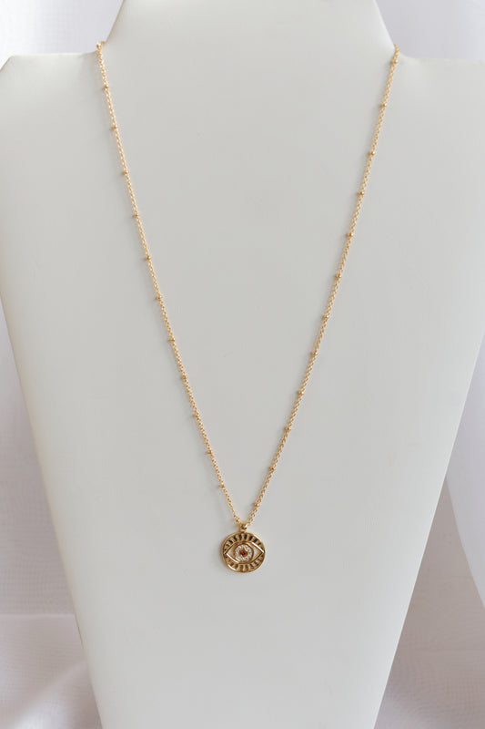 revival made goods bling glam evil eye gold plated dainty chain necklace