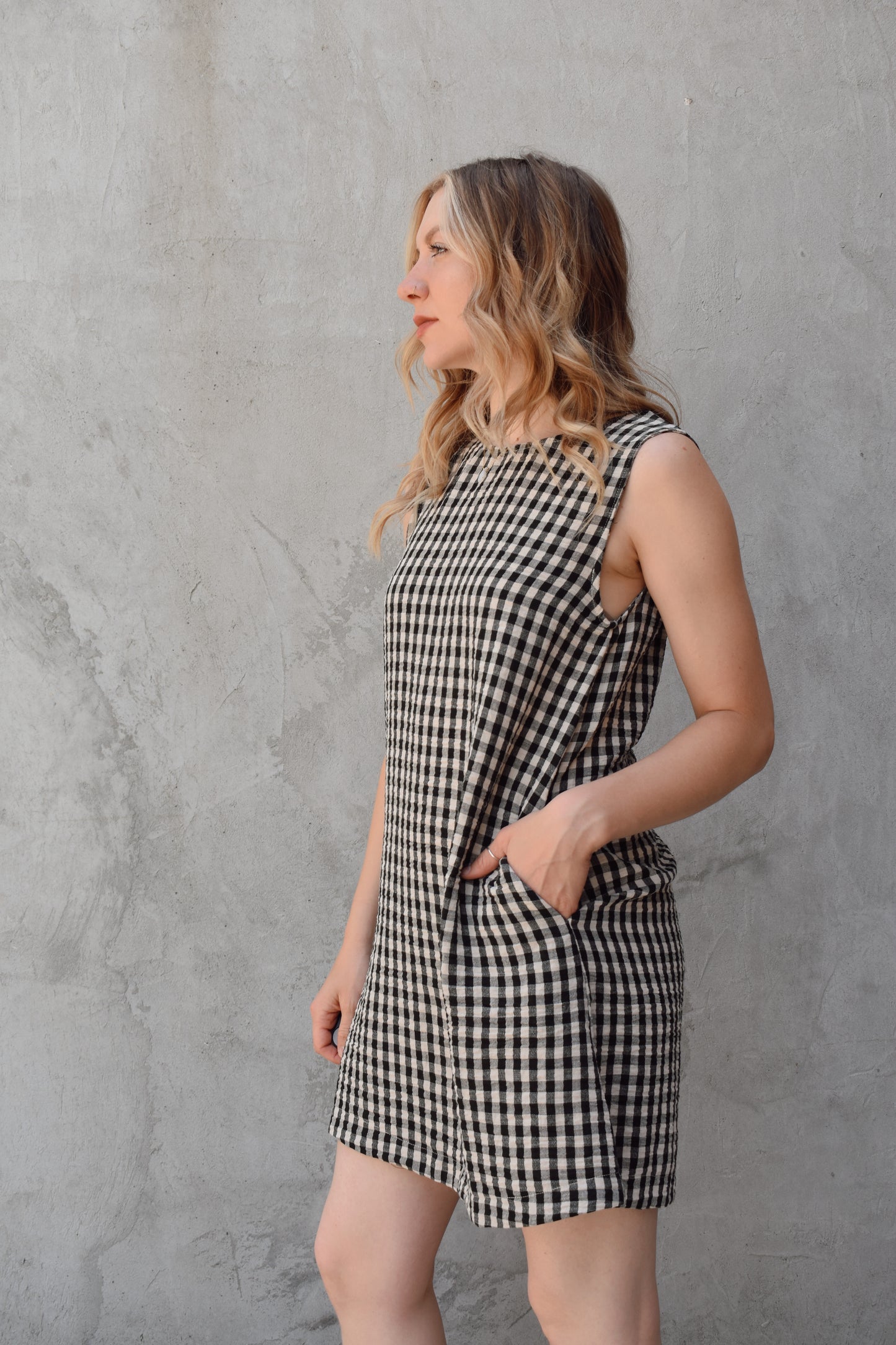 gingham mini dress
