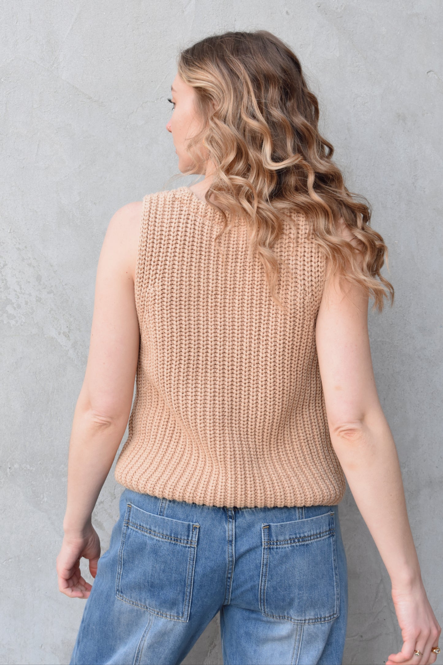 button sweater vest