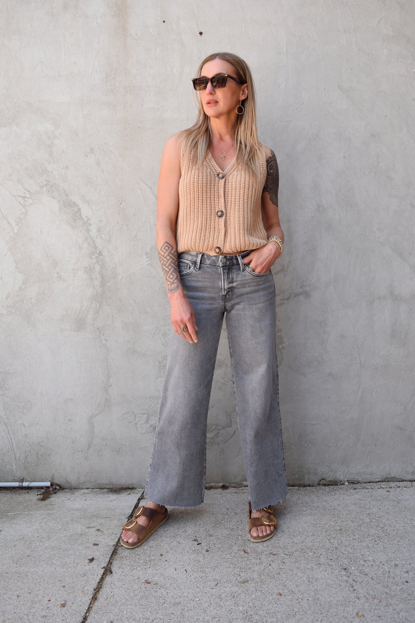 Olivia grey wide leg